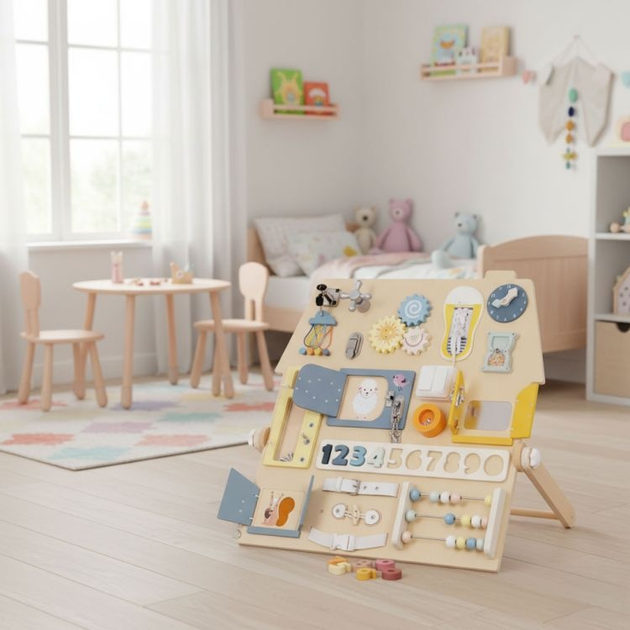 Drewniana tablica manipulacyjna EcoToys XL 2557 (5905817008988) - obraz 9