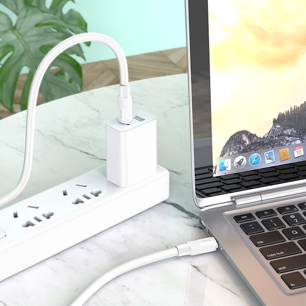 Кабель Hoco для X84 Type-C to Type-C Solid 60W charging data cable (L=1M) White - Фото 7 Кабель Hoco для X84 Type-C to Type-C Solid 60W charging data cable (L=1M) White - изображение 7