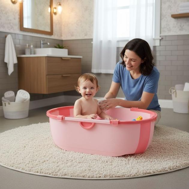 Wanienka dla dzieci EcoToys turystyczna składana Różowa (HA-B46-PK) - obraz 9