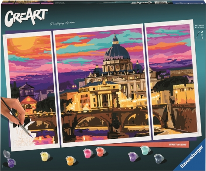 Malowanie po numerach Ravensburger CreArt Rzym panorama 80 x 50 cm (4005556202386) - obraz 1