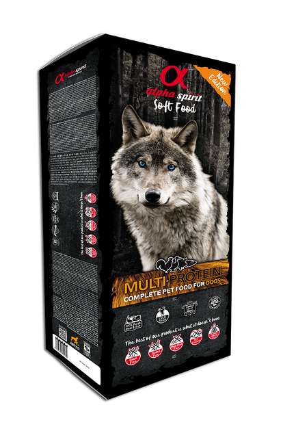 Корм для собак напіввологий Alpha Spirit Multiprotein Box беззерновий (200г х45) 9 кг (as3001209) - Фото 1 Корм для собак напіввологий Alpha Spirit Multiprotein Box беззерновий (200г х45) 9 кг (as3001209) - зображення 1