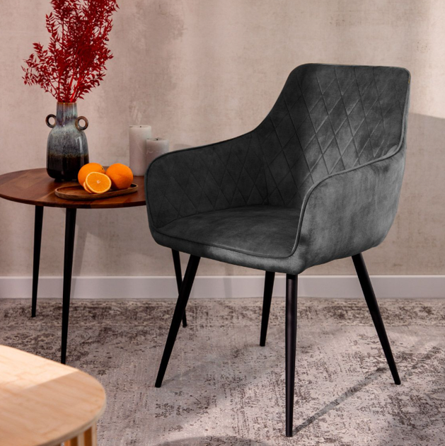 Krzesło do kuchni i salonu HOMLA 894478 SATORI 57 x 59 x 84 cm Grafitowe (5904183894478) - obraz 7