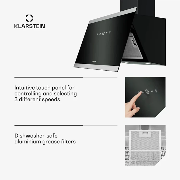 Настенная вытяжка Klarstein FlashLine 60 Вытяжка для кухни 100 Вт 523,9 м³/ч - изображение 4