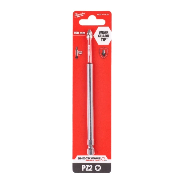 Бита ShW MILWAUKEE, PZ2, 150мм (1шт) - Фото 2 Бита ShW MILWAUKEE, PZ2, 150мм (1шт) - изображение 2