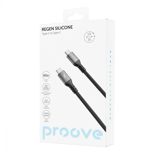 Кабель Proove ReGen Silicone Type-C to Type-C 60W (1м) белый - изображение 2