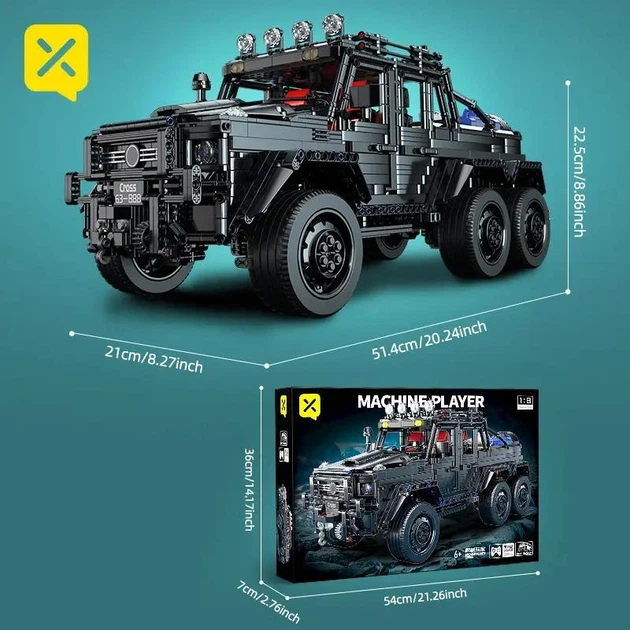 Конструктор MERCEDES-BENZ G63 AMG 6x6, 3300 деталей, 1:8, коллекционная модель (RAEL LE-J901 Black) - изображение 11