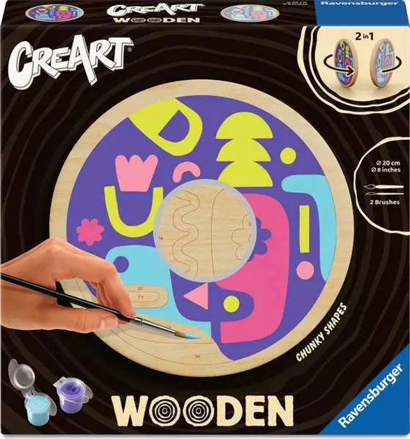 Malowanie po numerach Ravensburger CreArt Wooden Wzory 3 20 cm (4005556259212) - obraz 1