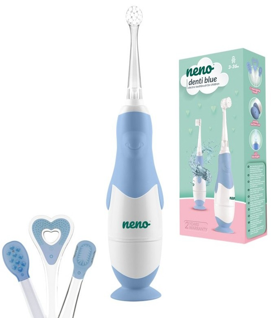 Elektryczna szczoteczka do zębów Neno Denti dziecięca 0+ niebieska (5902479674155) - obraz 1