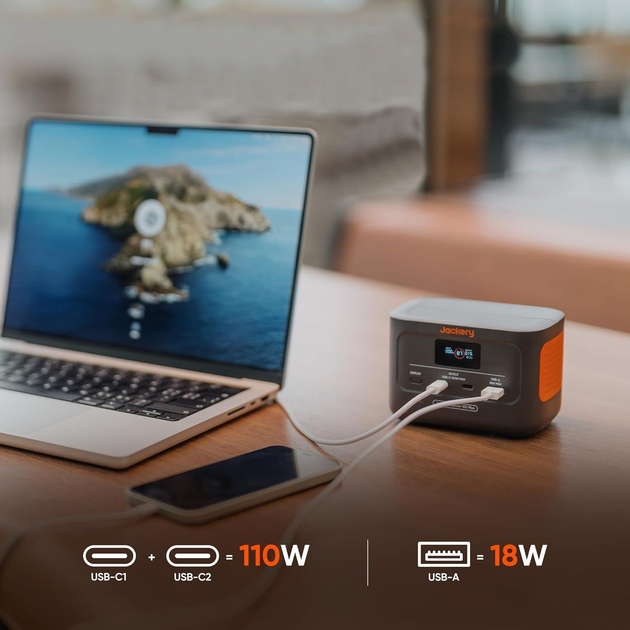 Stacja ładująca Jackery Explorer 100 Plus / 128 W / 99.2 Wh / LiFePO4 (21-0001-000164) - obraz 4