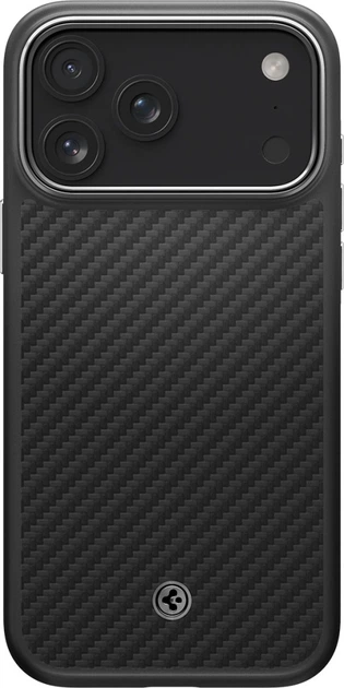 Etui plecki Spigen Enzo Aramid "T" MagSafe do Apple iPhone 17 Pro Max Black/Silver (8800283310344) - obraz 2