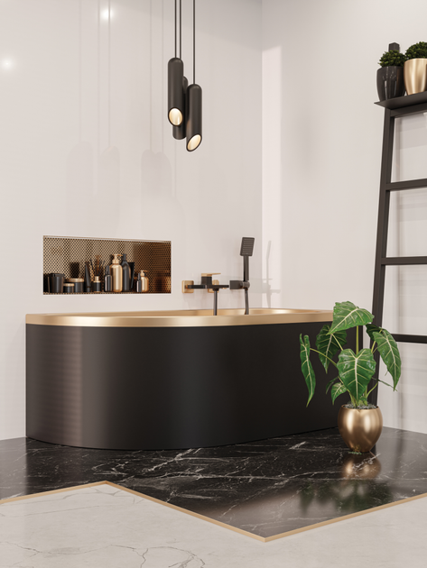 Bateria wannowa Invena Midnight Czarno-złota - obraz 2