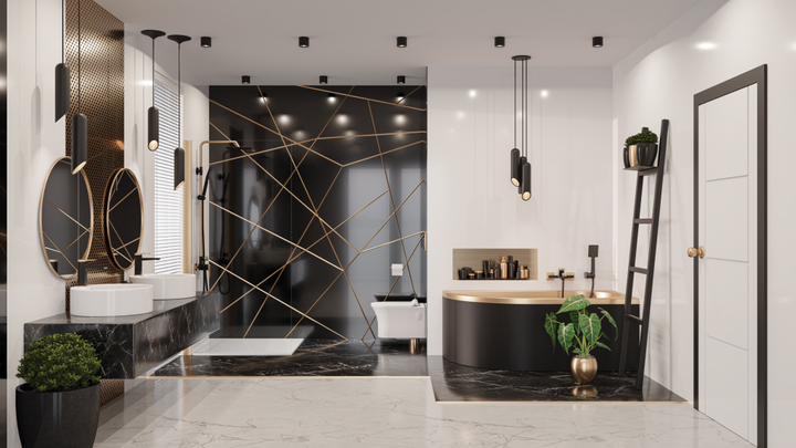 Bateria wannowa Invena Midnight Czarno-złota - obraz 3