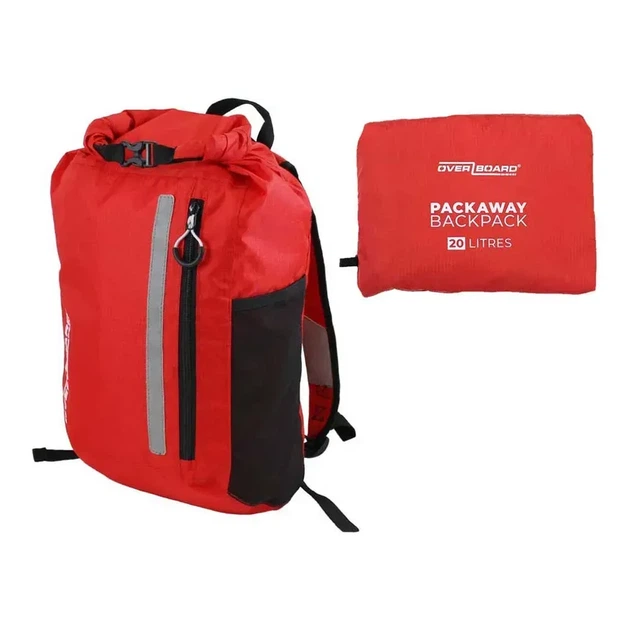 Рюкзак водонепроникний OverBoard OB1225R-EU 20 л - чорно-червоний - изображение 3