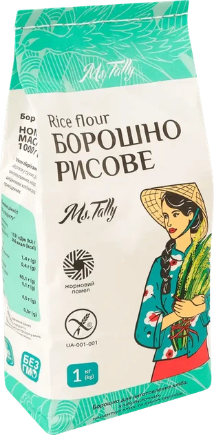 Борошно рисове без глютену Ms. Tally 1 кг - изображение 2