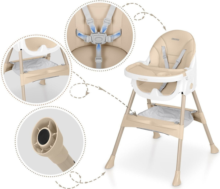 Krzesełko do karmienia Ricokids Mani 3 w 1 Beżowe (5903890622152) - obraz 9