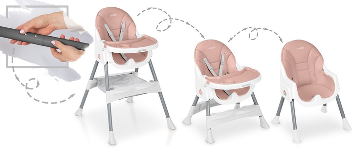 Krzesełko do karmienia Ricokids Mani 3 w 1 Różowe (5903890622145) - obraz 4