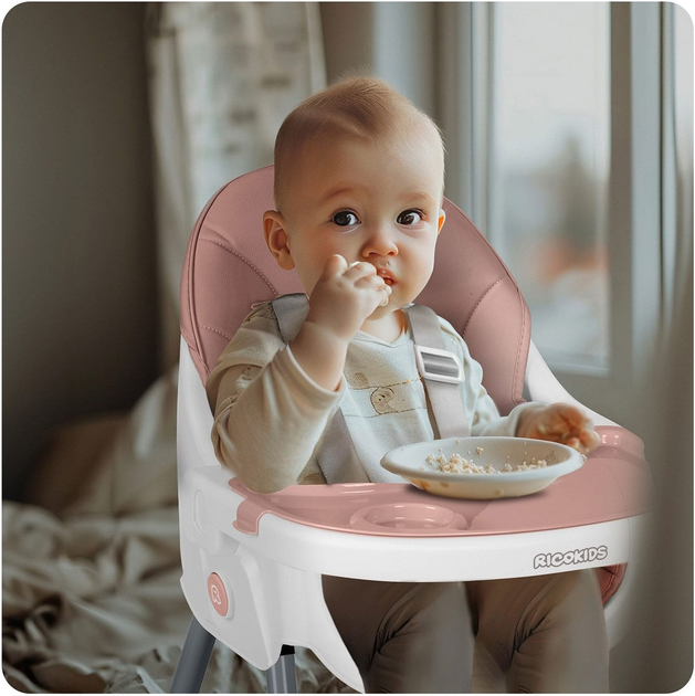 Krzesełko do karmienia Ricokids Mani 3 w 1 Różowe (5903890622145) - obraz 15