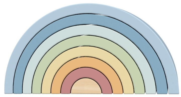 Zabawka edukacyjna Tooky Toys Montessori Drewniana Tęcza pastelowa (6972633378211) - obraz 1