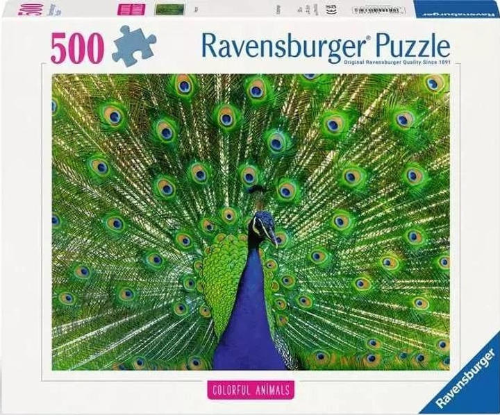 Пазл Ravensburger Colorful Animals Paw 500 елементів 12001332 (4005555013327) - зображення 1