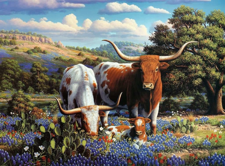 Пазл Ravensburger Довгорогі корови 500 елементів 12000826 (4005555008262) - зображення 2