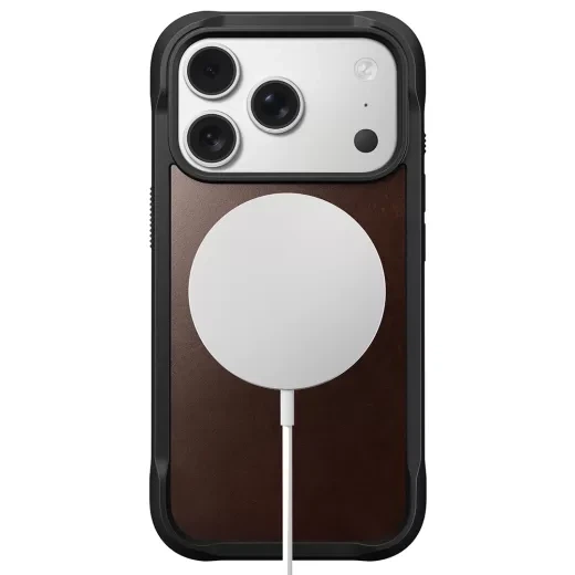 Кожаный чехол Nomad Rugged Horween Leather Case Rustic Brown для iPhone 17 Pro (NM011819858) - изображение 2