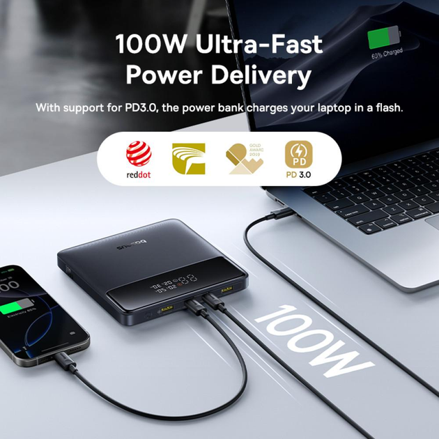 Powerbank  Baseus Blade H1 Lite 20000 mAh 100W Black (P10021604123-00) - obraz 5