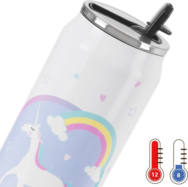 Kubek termiczny puszka Orion Jednorożec Wielokolorowy 500 ml (8592381217013) - obraz 2