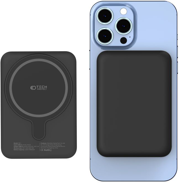 Powerbank Tech-Protect PB11 Lifemag 10000mAh 15W Black (9490713927472) - obraz 2