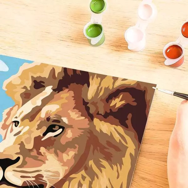 Malowanie po numerach Ravensburger Creart dla dzieci: Lew z małym (4005556239764) - obraz 7