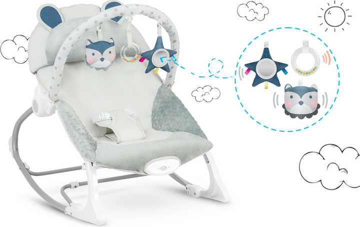 Крісло-гойдалка Ricokids з вібрацією 7328 Сіре (5903890628475) - зображення 2
