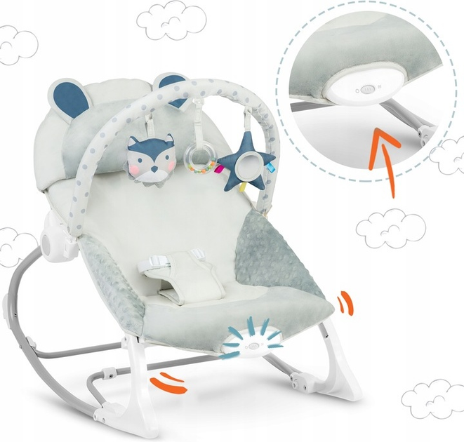 Крісло-гойдалка Ricokids з вібрацією 7328 Сіре (5903890628475) - зображення 6