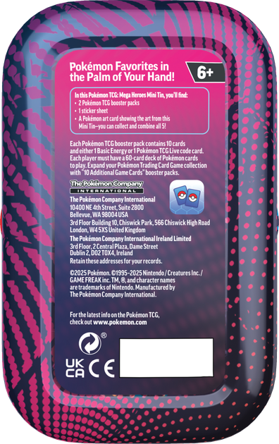 Dodatek do gry planszowej Pokemon TCG: Mega Heroes Mini Tin - Gardevoir (196214113015) - obraz 6