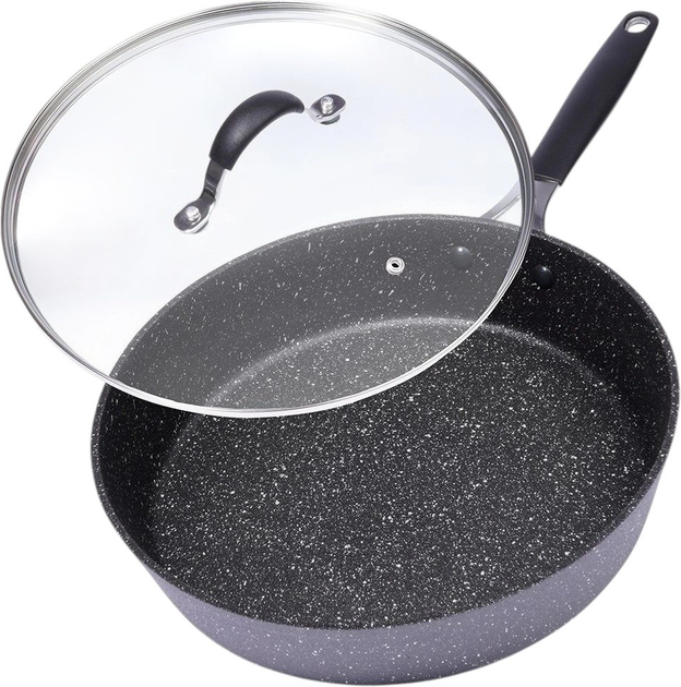 Patelnia Orion Stoner granitowa nieprzywierająca z pokrywką 28 cm (8592381121761) - obraz 1