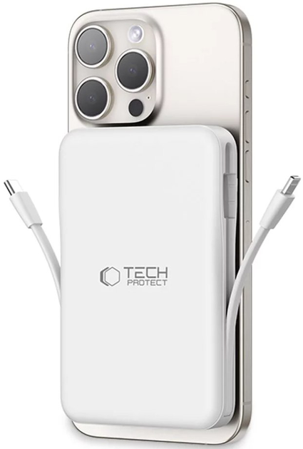 Powerbank Tech-Protect PB31 Lifemag 10000 mAh 15W White (5906302309276) - obraz 3