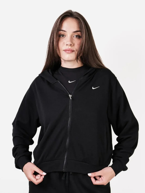 Bluza damska rozpinana streetwear z kapturem Nike W Nsw Nk Chll Ft Fz Hdy FN2415-010 XL Czarna (196974861980) - obraz 1