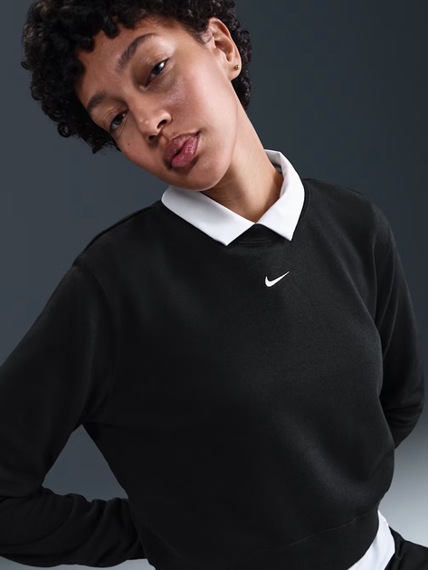 Bluza bez kaptura damska Nike W Nsw Nk Chill Ft Crew HV2393-010 XS Czarna (198482145477) - obraz 5