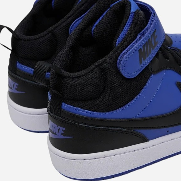 Підліткові високі кеди для хлопчика Nike Court Borough Mid 2 (GS) CD7782-404 36.5 (4.5Y US) Сині з чорним (197594222373) - зображення 6