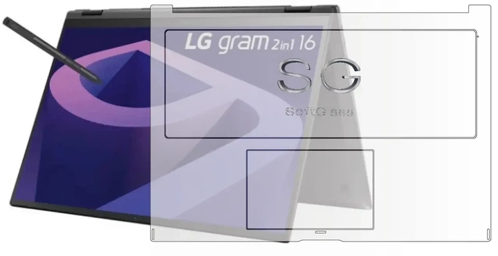 Бронепленка для Lg gram 16 2021 на экран износоустойчивая полиуретановая SoftGlass - изображение 3
