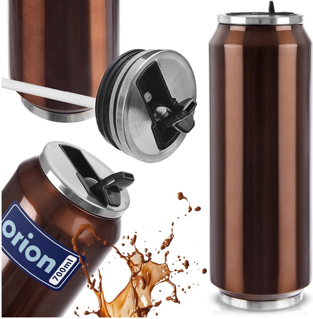Kubek termiczny puszka Orion Brązowy 700 ml (8592381215125) - obraz 5