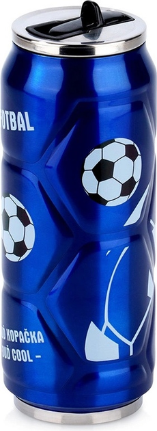 Kubek termiczny puszka Orion Piłka Niebieski 500 ml (8592381170851) - obraz 1