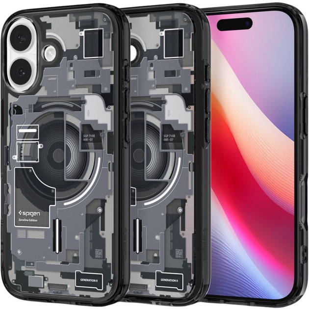 Etui plecki Spigen Ultra Hybrid MagSafe Case do Apple iPhone 17 Zero One Black (8800283315196) - obraz 1