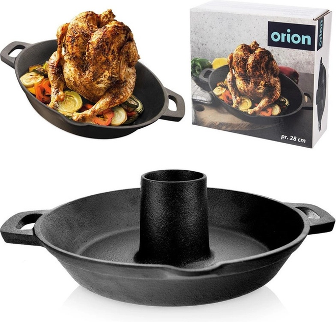 Patelnia Orion Litina ze stojakiem na kurczaka żeliwna 28 cm (8592381190057) - obraz 9