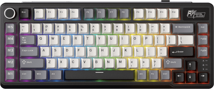 Клавіатура бездротова RK ROYAL KLUDGE L75 RGB Beige Switch Knight Black (RK-L75-KNGHTBLK-BEGSW-US) - зображення 1