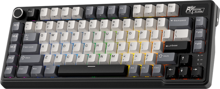 Клавіатура бездротова RK ROYAL KLUDGE L75 RGB Beige Switch Knight Black (RK-L75-KNGHTBLK-BEGSW-US) - зображення 2