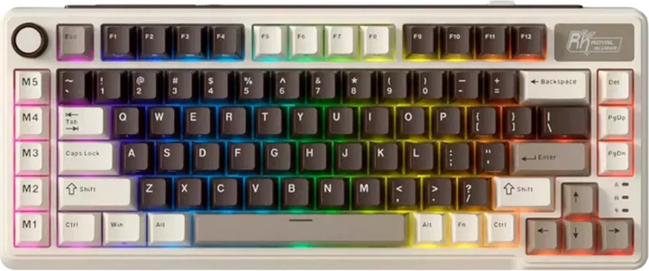Клавіатура бездротова RK ROYAL KLUDGE L75 RGB Beige Switch Mocha Grey (RK-L75-MCHAGY-BEGSW-US) - зображення 1