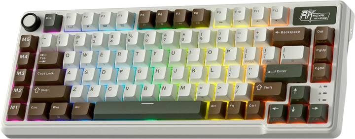 Клавіатура бездротова RK ROYAL KLUDGE L75 RGB Cream Switch Palm Green (RK-L75-PLMGRN-CRMSW-US) - зображення 2