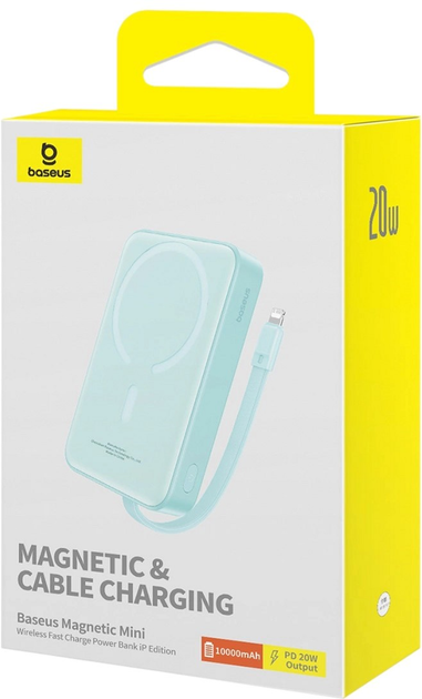Powerbank Baseus Magnetic Mini MagSafe Lightning 10000 mAh 20 W Blue (GPB365K) - obraz 7