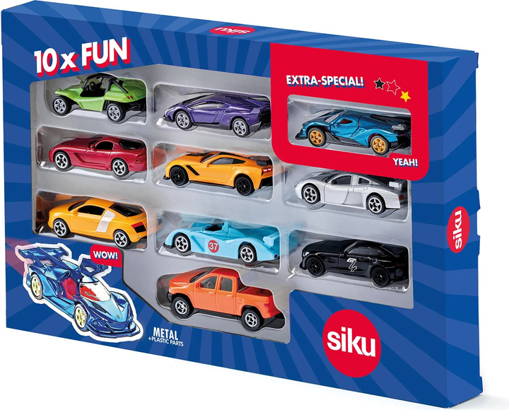 Набір Siku Super 10 спортивних автомобілів S0450 (4006874009220) - зображення 1