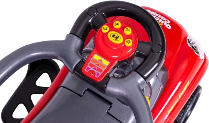 Jeździk pchacz autko Multistore skretne kola, raczka, dzwieki Czerwny 321-RED (5903769978779) - obraz 6