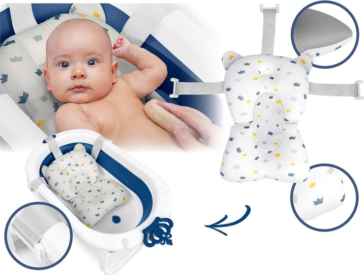 Wanienka składana Ricokids RK-286 z wkładką Biało-niebieska (5903890629175) - obraz 5